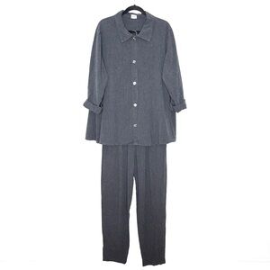 CP Shades Charcoal Gray Two-Piece Button Front Tunic & Pants Set